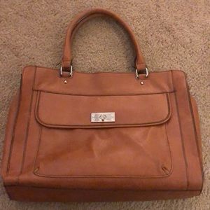 Merona Brown Leather Laptop Bag/Purse